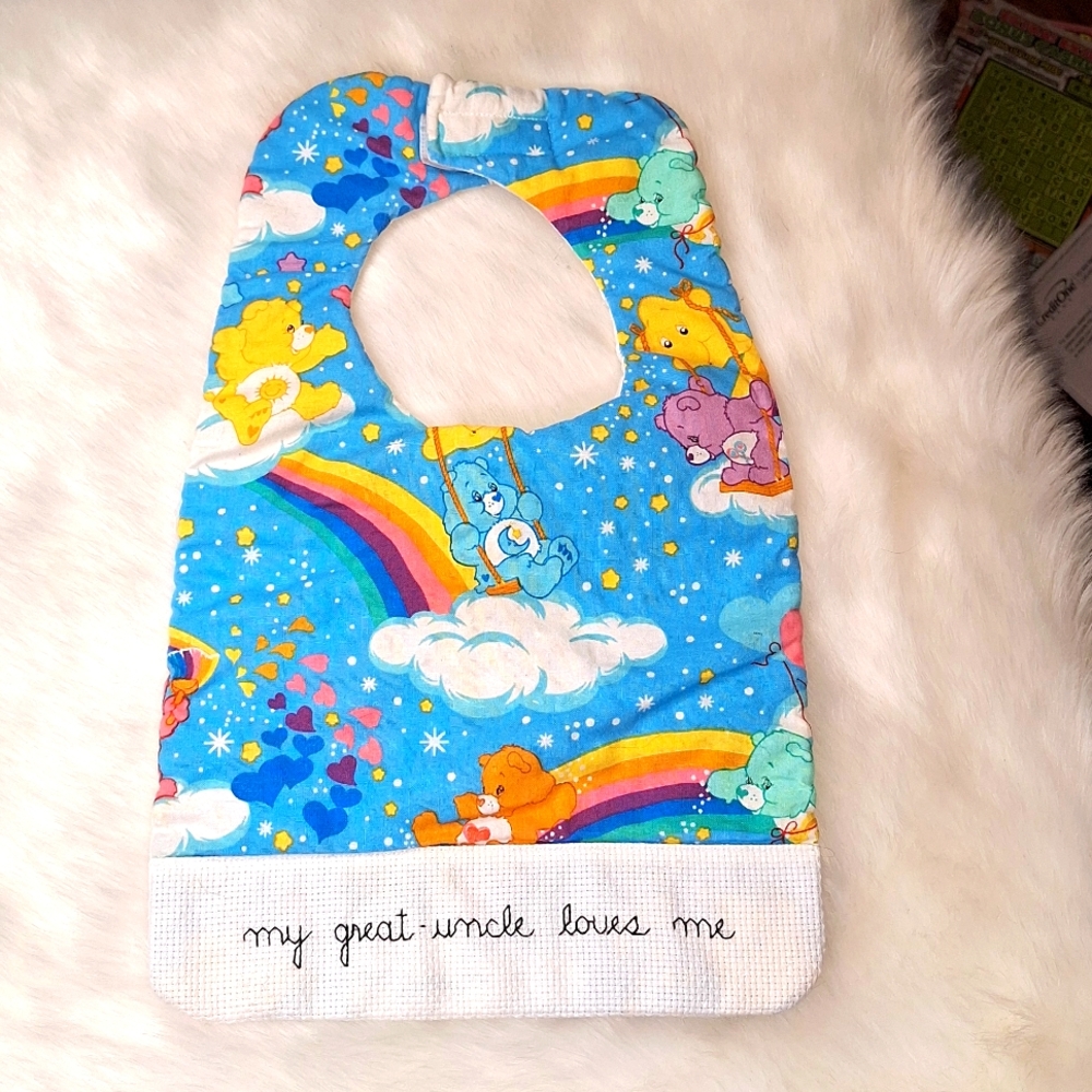 Vintage Care Bears Baby Bib (1991)